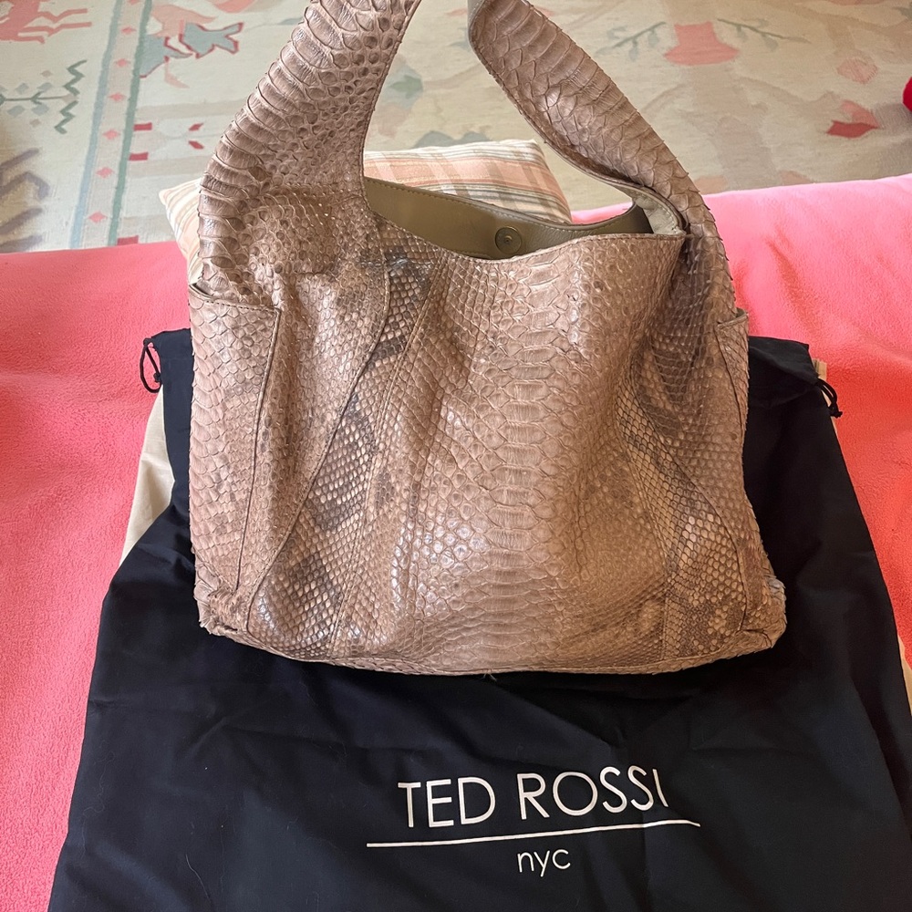 Ted Rossi Tan Python Shoulder Bag - Picture 2 of 6